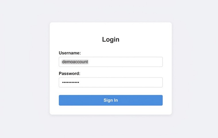 Secure Admin Login Screen