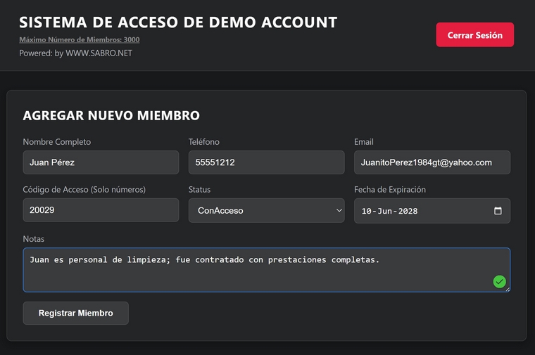Registro de Miembros