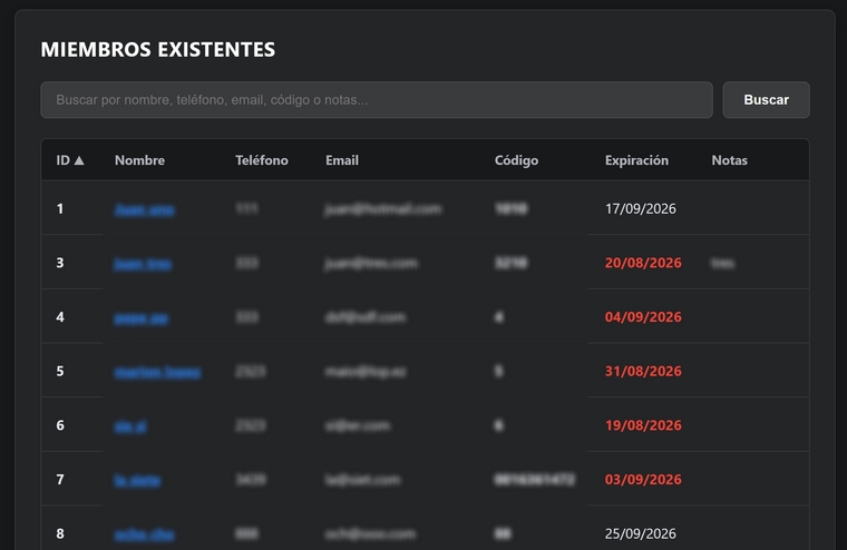 Búsqueda de Miembros
