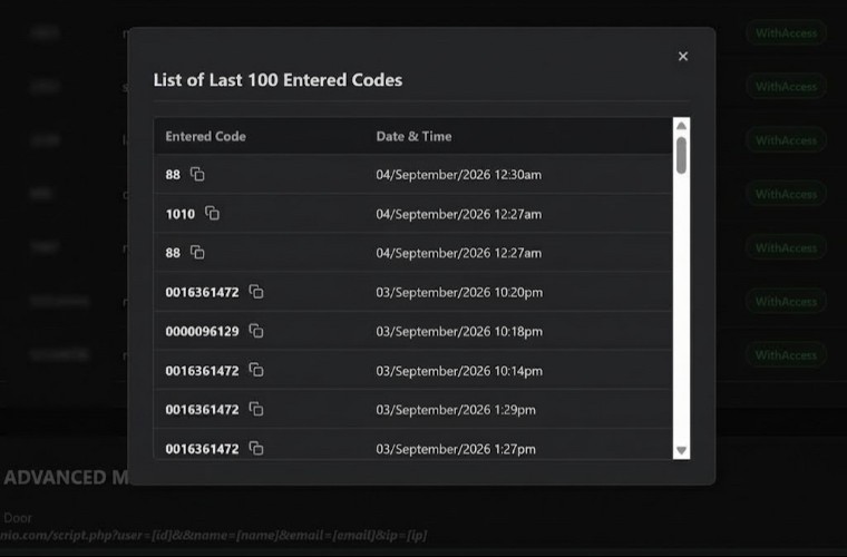 Real-time Intruder Audit Screen
