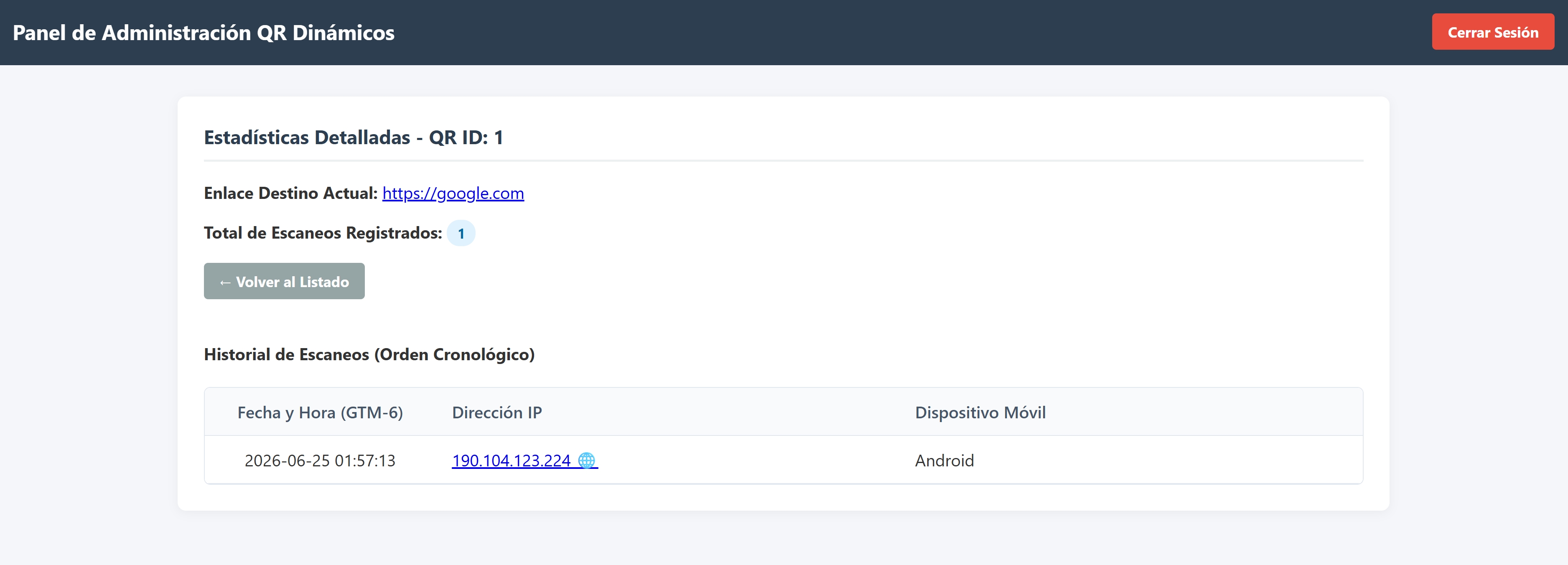 Real-time scan tracking and dynamic link builder interface