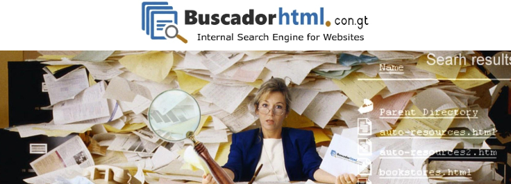 Internal Search Engine for HTML Websites. Best internal search engine available at buscadorhtml.con.gt/en