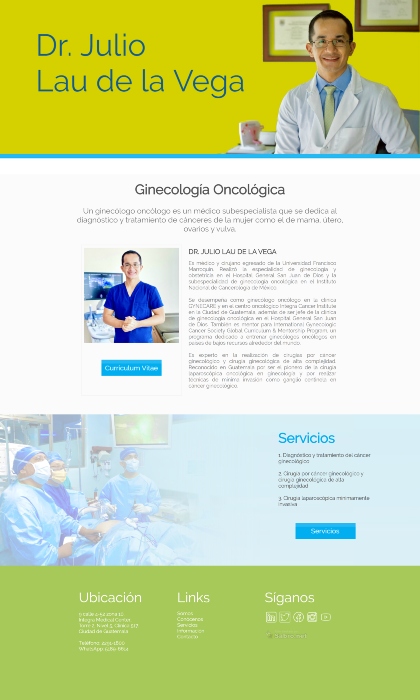 Paginas Web Guatemala: Clínica de Cáncer Ginecológico | Dr. Julio Lau | ginecologiacancer.com