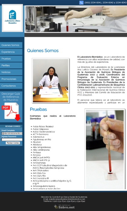 Paginas Web Guatemala: Laboratorio Clínico Biomédico de Referencia | Inmunodiagnóstico, Química y Pruebas de ADN en Guatemala