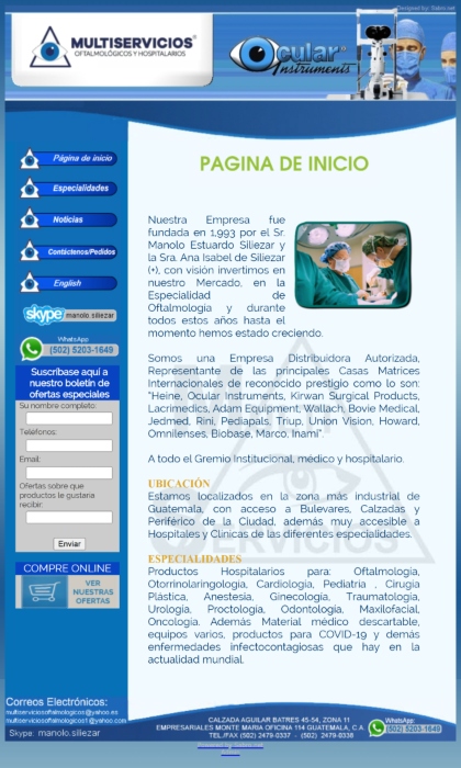 Paginas Web Guatemala: Equipo oftalmologico y Hospitalario en Guatemala | msoyh.com